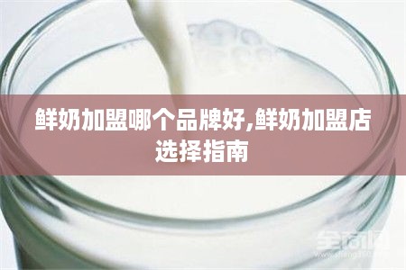 鲜奶加盟哪个品牌好,鲜奶加盟店选择指南