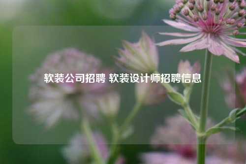 软装公司招聘 软装设计师招聘信息